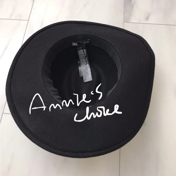 ZARA Women's Wool Rhinestone Felt Hat(Black, M) - Picture 6 of 7